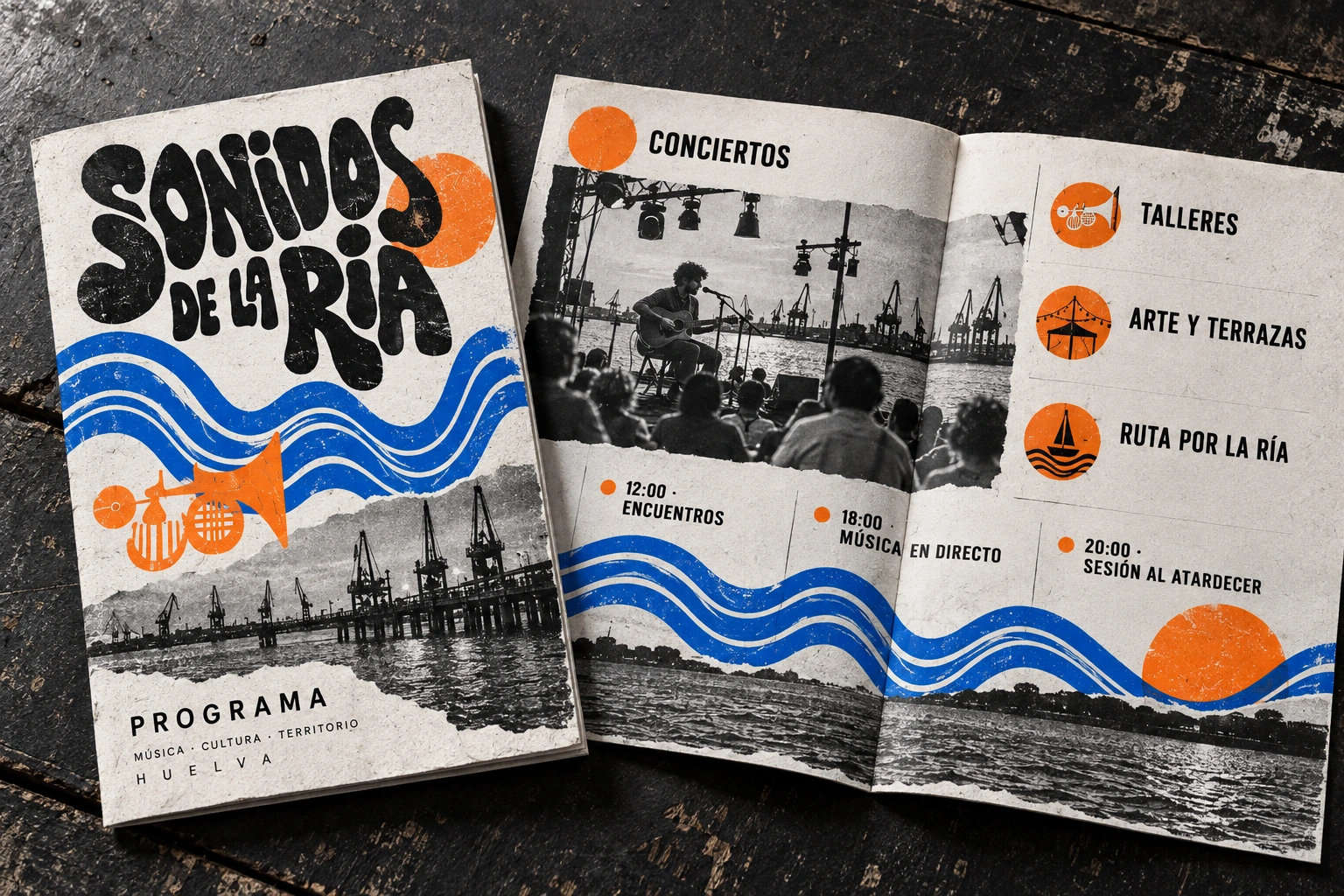 Portada e interior del programa con conciertos, talleres y actividades